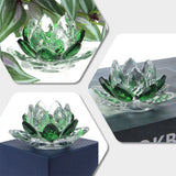 Hjemix | Crystal Lotus Flower Craft Glass Paperweight Home Decoration Ornaments Figures Home Wedding Party Decor Gifts Souvenir