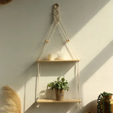 Hjemix | Vegghylle – Tre – Hengehyller – Boho hjemmeinnredning – Romdekorasjon