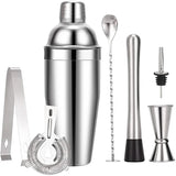 Hjemix | 550 ml/750 ml Rustfritt Stål Cocktail Shaker Mixer Drink Bartender Sett Bar Sett Verktøy Med Vin Stativ Verktøy for Fødselsdagsgave