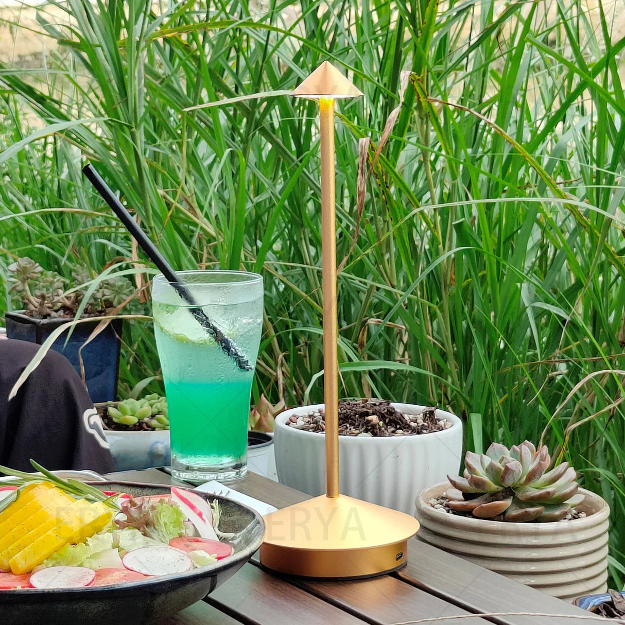 Hjemix | Oppladbar Bordlampe Kreativ Spisestue Berøring Led Pina pro Bordlampe Hotell Bar Kaffe Skrivebordslampe Dekorativ Skrivebordslampe