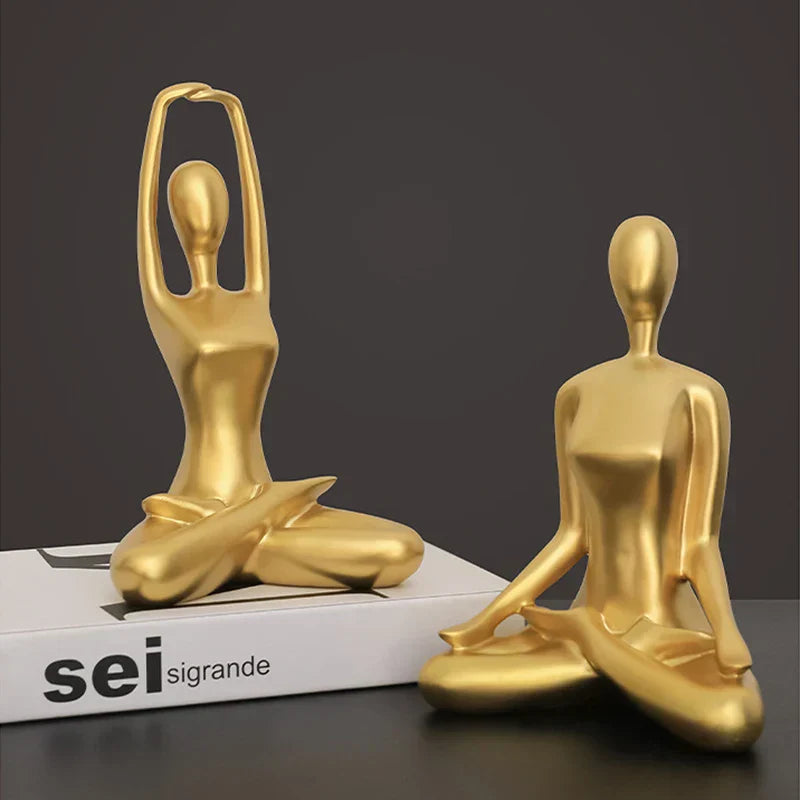 Hjemix Interior Hjem Dekorative Figurer Skrivebord Tv Torsjon Dekorasjon Stue Skulptur Harpiks Statuer Hjem Dekor Yoga Jente Håndverk