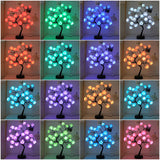 Hjemix | RGB Rose Flower Tree Lights 24LED USB Batteri Bordlampe Fairy Natt Lys Hjem Fest Jul Bryllup Soveroms Dekorasjon Gave