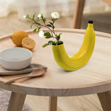 Hjemix | Banan vase, blomster vase laget av harpiks, søt bananform, dekorativ bordvase for blomsterarrangementer, stue, soverom, hjemmedekorasjon