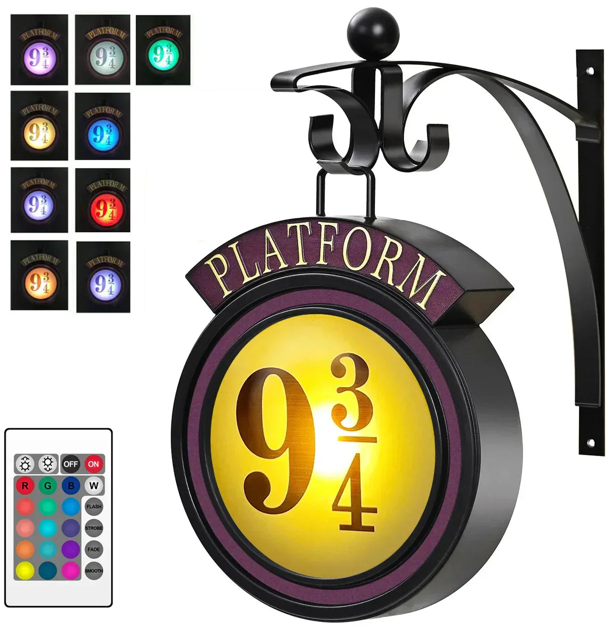 Hjemix | Harry Potter 9 3/4 Figur Nattbord Lampe LED Magiske Vegglamper Plattform Hogwarts 3D Lampe Harrys Rom Dekorasjon Barne Bursdagsgave