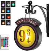 Hjemix | Harry Potter 9 3/4 Figur Nattbord Lampe LED Magiske Vegglamper Plattform Hogwarts 3D Lampe Harrys Rom Dekorasjon Barne Bursdagsgave