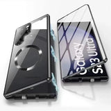 Hjemix | Metall Aluminiumlegering 360-deksel med sikkerhetslukking for Samsung Galaxy S24-S23 Serie