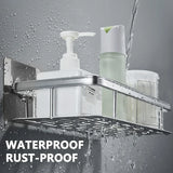 Hjemix | Veggmontert badoppbevaringsholder: Ingen boremaskin hjørneskap dusjholder - WC sjampo-organisator, baderomsutstyrhyller