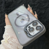 Hjemix | Støtsikker Magnetisk Magsafe Telefonveske Stativ Glass Linsebeskytter Deksel