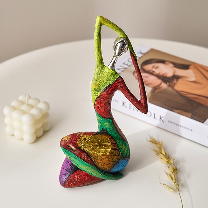 Hjemix | Ins Abstrakt Kunst Kvinne Skulptur Figurer For Interiør Harpiks Statuett Farge Moderne Hjem Decor Dekorative Figurer Gaver