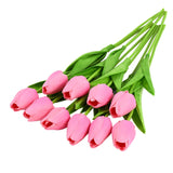 Hjemix | Kunstig Blomsterbukett med Tulipaner, Dekorasjon (10 Stykker)