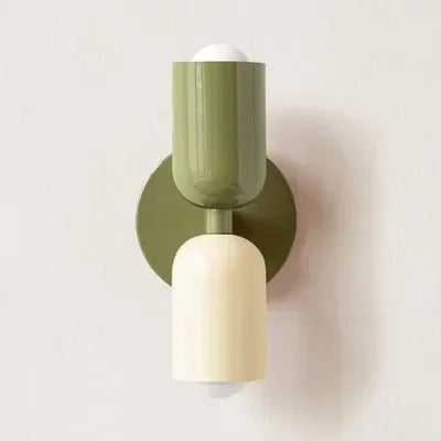 Hjemix | Nordisk LED Vegglampe Moderne Minimalistisk Krem Dobbel Hodelampe for Stue Soverom Ved Skrivestue Innendørs Dekorasjonsarmatur