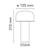 Hjemix | Italiensk stil oppladbar sopp bordlampe