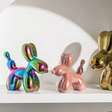 Hjemix | Nordisk Keramisk Ballonghund Skulptur Gull Dyre Dekorasjoner Statue Stue Ornament Kreativ Skrivebord Ornament Hjem Dekor
