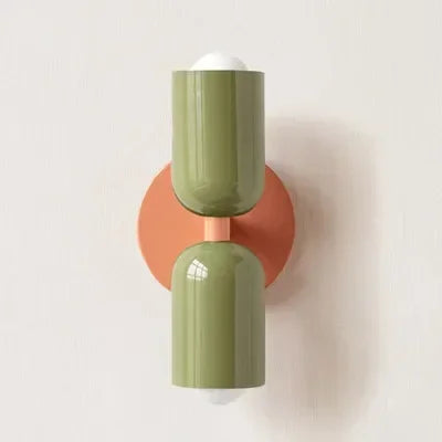 Hjemix | Nordisk LED Vegglampe Moderne Minimalistisk Krem Dobbel Hodelampe for Stue Soverom Ved Skrivestue Innendørs Dekorasjonsarmatur