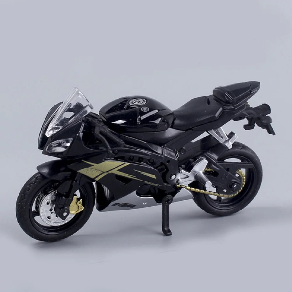 Hjemix | 1:18 Skala Yamaha R6 Legering Rulle Sportbike Figurer Diecasts Barn Leke Motorsykkel Racing Modell Replika Samlergave for Gutter