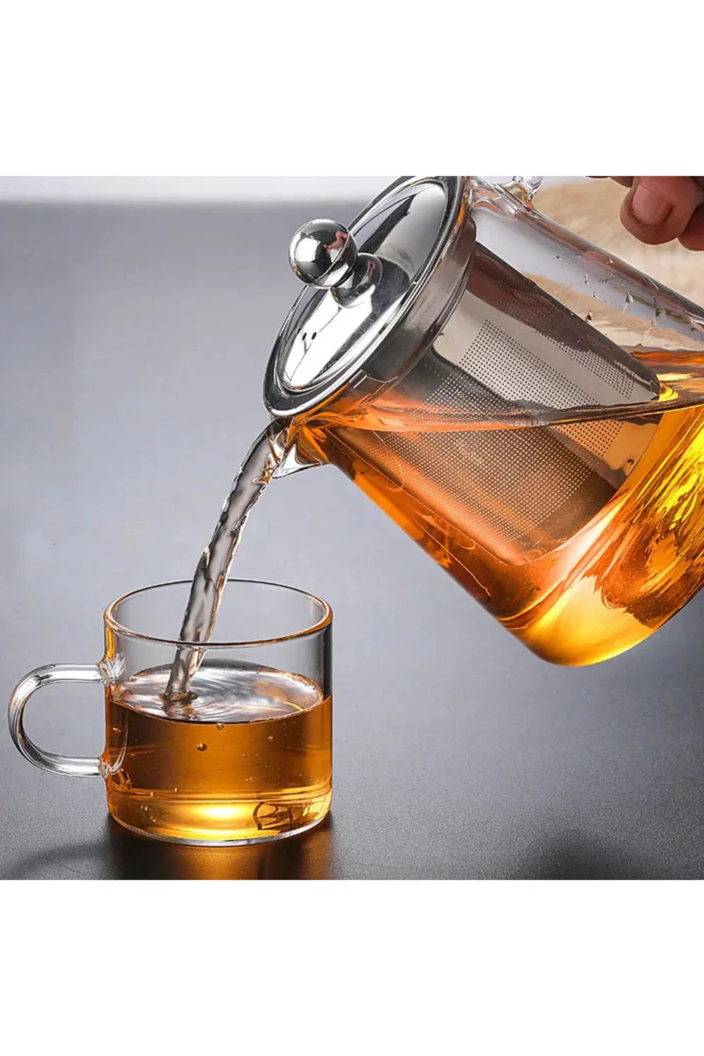Hjemix | Teapot i glass med infuser i rustfritt stål