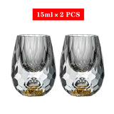 Hjemix | Krystallglass Whiskey Glasser Bar Likør Sphere Kopper Sake og Shochu Double-Walled Tykk Bunner Liten Kapasitet Te Kopper