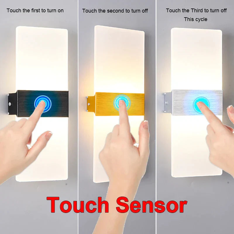 Hjemix | Vegglampe med bevegelsessensor, tegning, aluminium, akryl, dekorasjon, belysning, vegglampe, interiør, kjøkken, soverom, gang, korridor