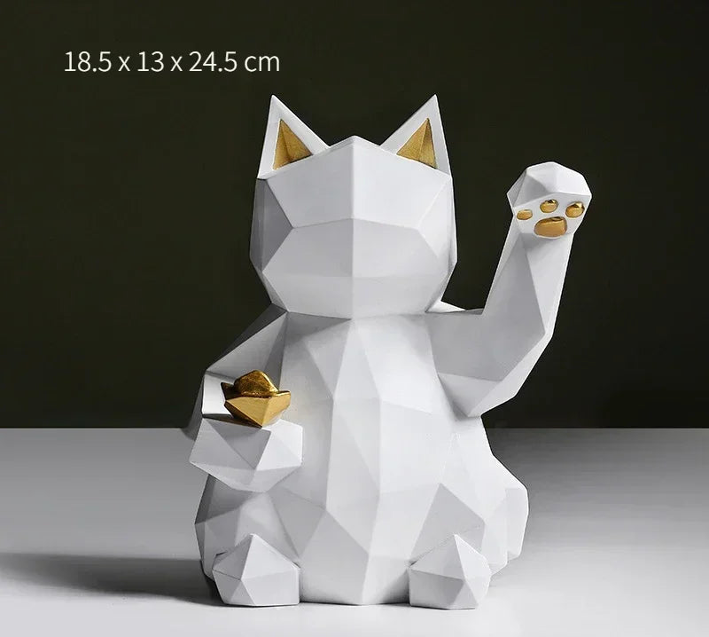 Hjemix | Nordisk Minimalisme Geometri Lykke Katt Statuer