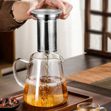 Hjemix | 450ml-950ml Varmeresistente Glass Tekanne – Rustfritt Stål Te-sil, Blomstekanne for Kung Fu Te-servise, Puer- og Oolong-te