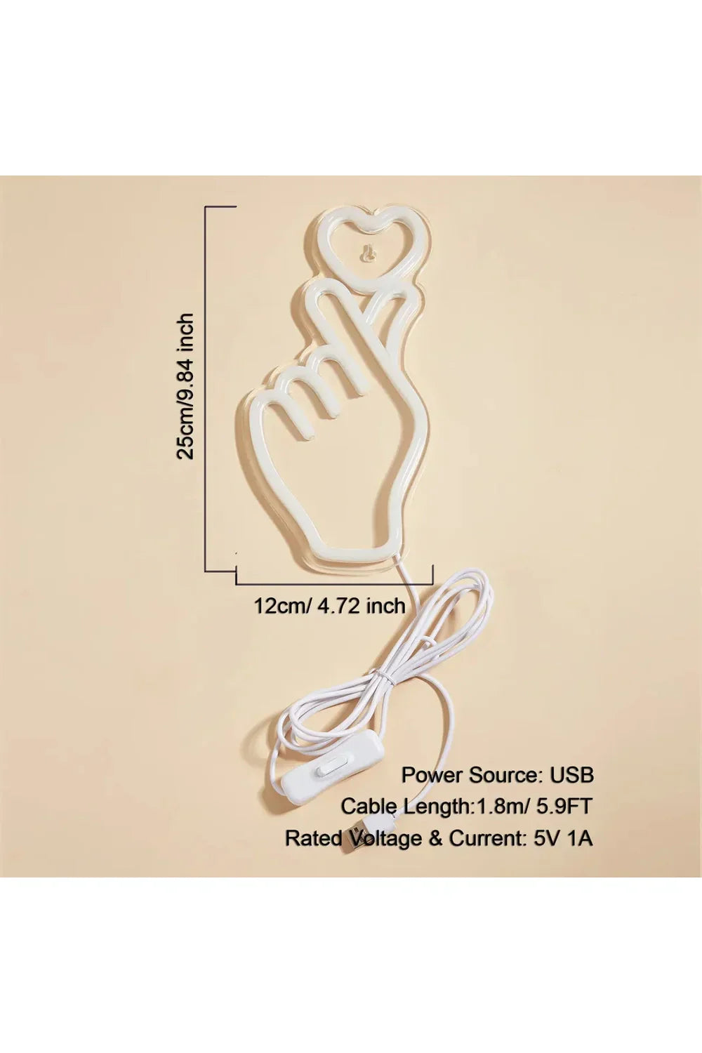 Hjemix | Hånd Hjerte LED Neon