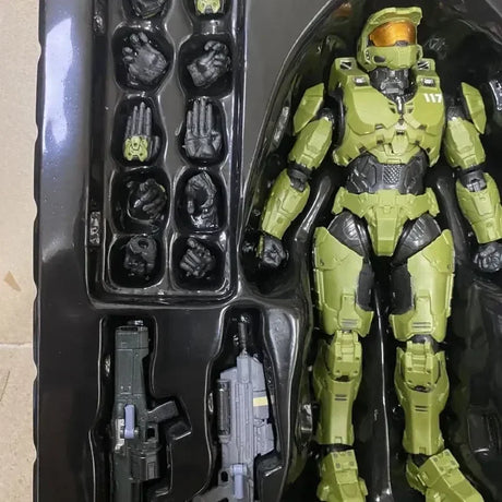 Hjemix | 18cm Halo Infinite Master Chief Mjolnir Mk Vi 1/12 skala 17.5cm 6" actionfigur Re:edit Gen.3 117 Ko's 1000 modelldukker leker