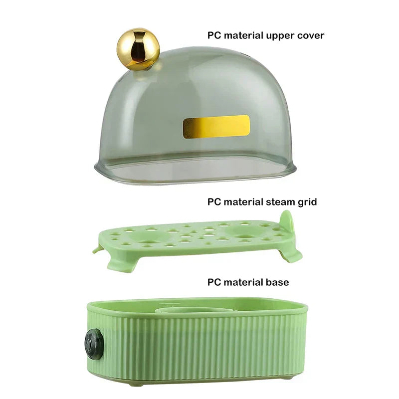 Hjemix | 120W 220V Elektrisk Eggkoker & Egg Poacher - Automatisk Mini Frokostmaskin for 2 Egg, Bærbar Damper