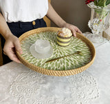Hjemix | Lotus Leaf Rattan & Shell Fruktbolle Brett