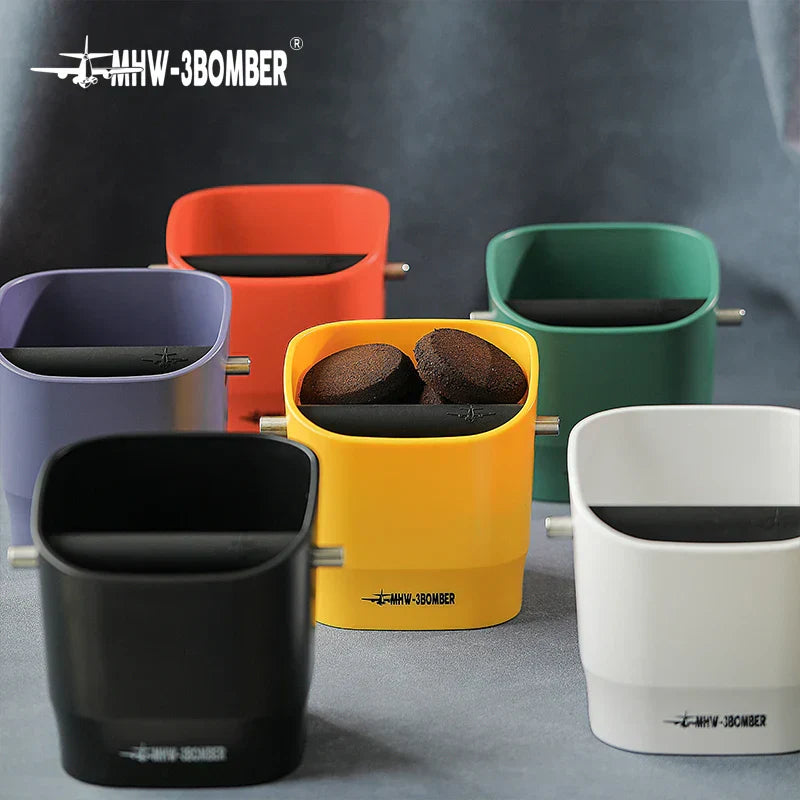 Hjemix | 0.9–1.2 l Espresso knock box, avtakbar knock bar og sklisikker base, firkantet kafferester avfall, barista desktop tilbehør