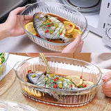 Hjemix | 4-delt Glass Bakeware Sett med 2 Bakeware Retter med Glasslokk, 1.9 Qt og 3 Qt