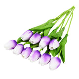 Hjemix | Kunstig Blomsterbukett med Tulipaner, Dekorasjon (10 Stykker)