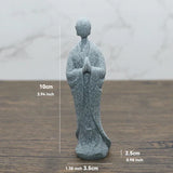 Hjemix | Buddha Stein Statue Liten Buddhiste Munker Tibetansk Buddhisme Figurer Zen Hage Ornament Meditasjon Hjem Akvarium Dekorasjon