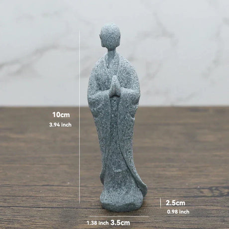 Hjemix | Buddha Stein Statue Liten Buddhiste Munker Tibetansk Buddhisme Figurer Zen Hage Ornament Meditasjon Hjem Akvarium Dekorasjon