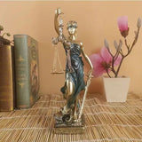 Hjemix | ERMAKOVA europeisk antikk bronse gresk gudinne av rettferdighet statue Fair Angels harpiks skulptur ornamenter skrivebord hjemmeinnredning gave