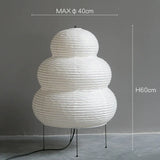 Hjemix | Japansk Wabi-Sabi tripod gulvlampe soverom nattbord stue spisestue studie loft dekor skrivebord lampe hvit rispapir bordlampe
