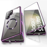 Hjemix | Metall Aluminiumlegering 360-deksel med sikkerhetslukking for Samsung Galaxy S24-S23 Serie