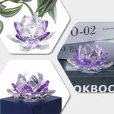 Hjemix | Crystal Lotus Flower Craft Glass Paperweight Home Decoration Ornaments Figures Home Wedding Party Decor Gifts Souvenir