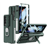 Hjemix | Luksus etui med S Pen-holder og hengslet skjermbeskyttelsesring stativ etui for Samsung Galaxy Z Fold 5 Z Fold 4