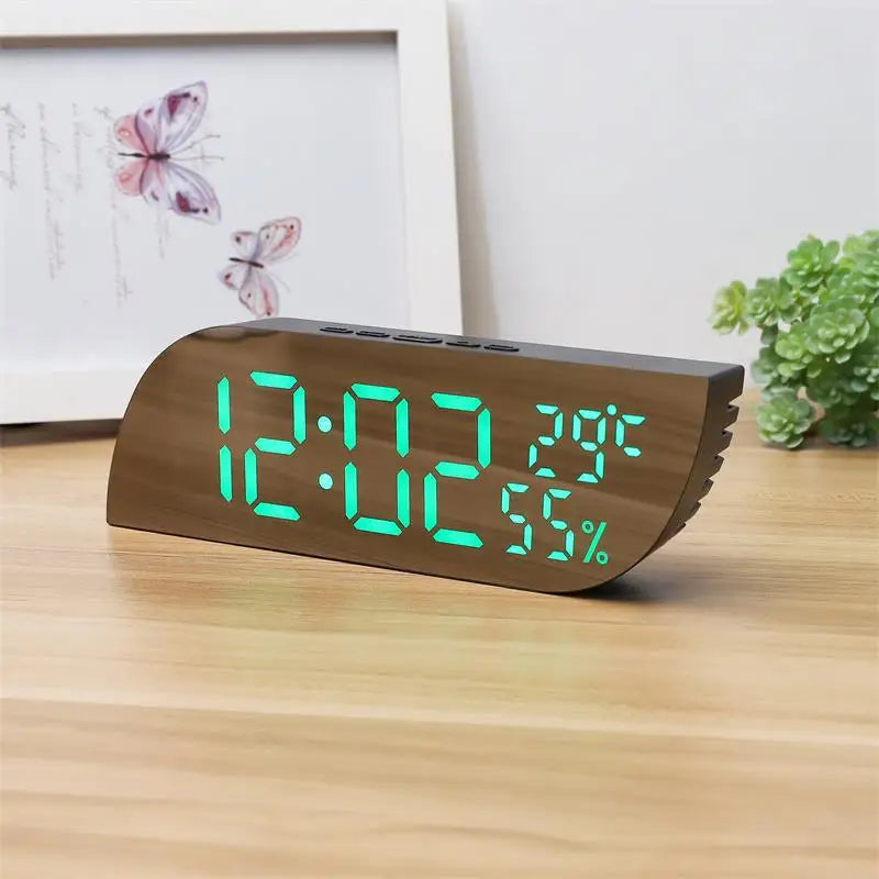 Hjemix | LED Digital Vekkerklokke med Dobbelt Skjerm & Ubegrenset Snooze