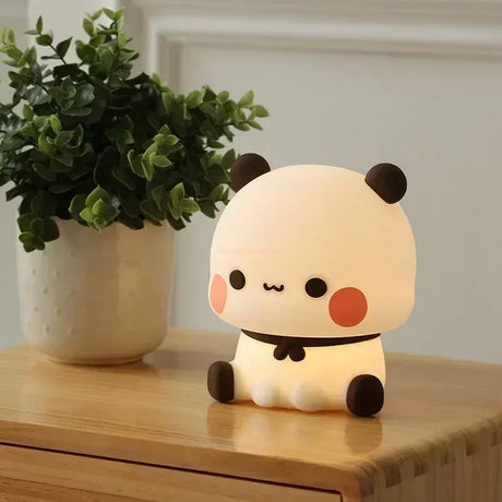Hjemix | LED Nattlys Bjørn Panda Bubu og Dudu Lampe Søte Tegneserie Nattlys Leketøy Gaver Dyr Perifer Soverom Dekorativ Stue
