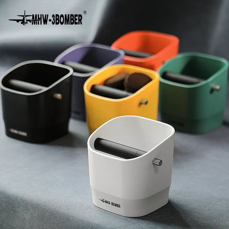 Hjemix | 0.9–1.2 l Espresso knock box, avtakbar knock bar og sklisikker base, firkantet kafferester avfall, barista desktop tilbehør
