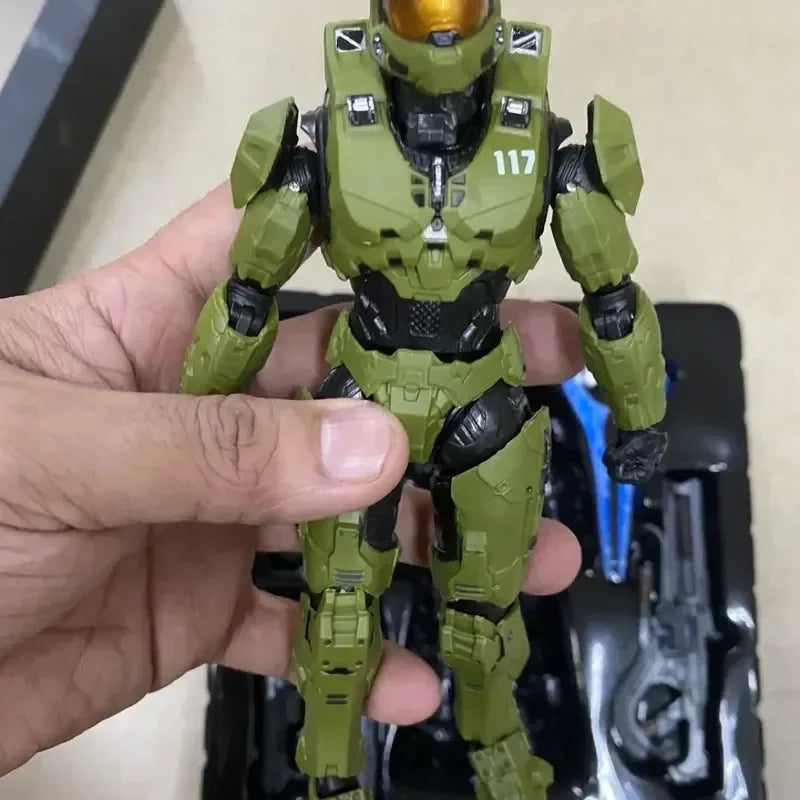 Hjemix | 18cm Halo Infinite Master Chief Mjolnir Mk Vi 1/12 skala 17.5cm 6" actionfigur Re:edit Gen.3 117 Ko's 1000 modelldukker leker
