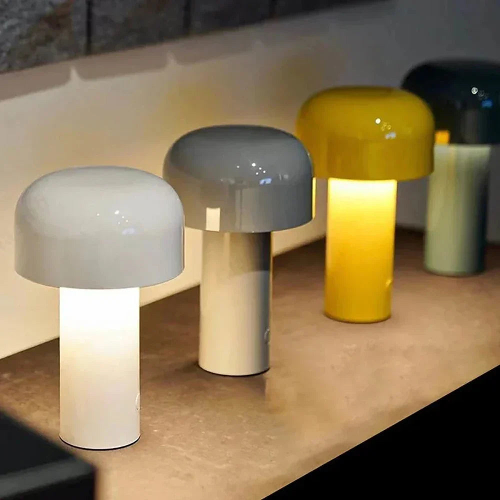 Hjemix | Italiensk designer sopp bordlampe nattlys - bærbar trådløs berøringslampe