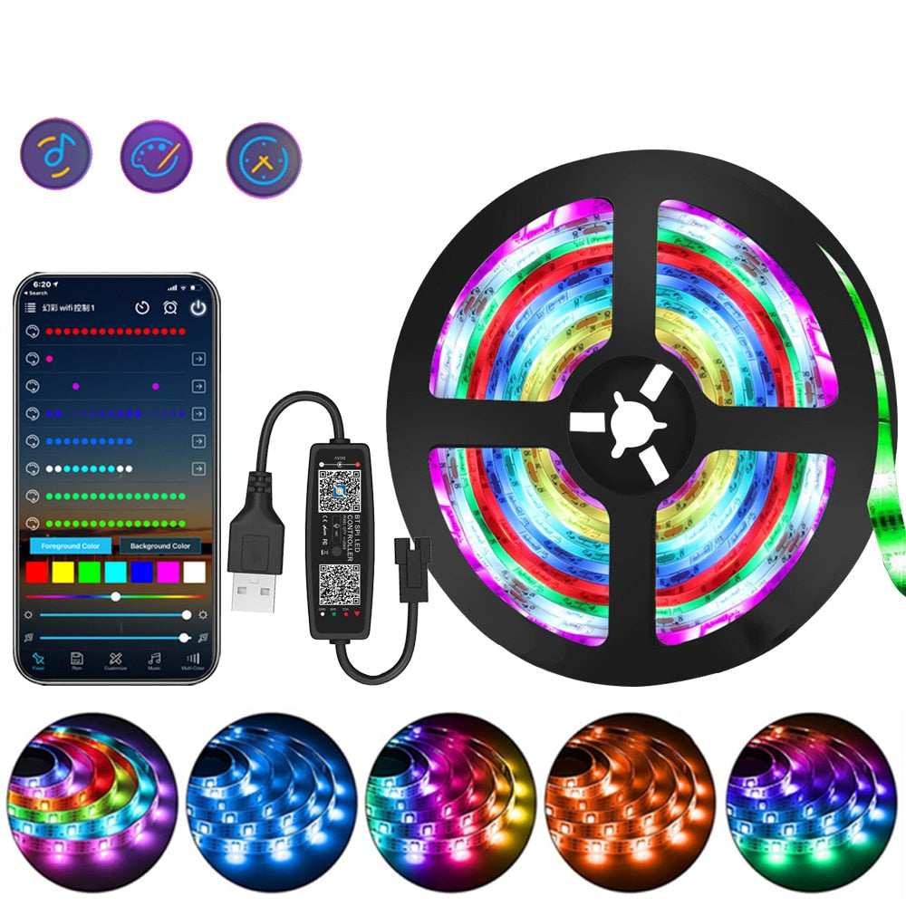 Hjemix | 1M-20M RGB LED Lysstripe 5V LED