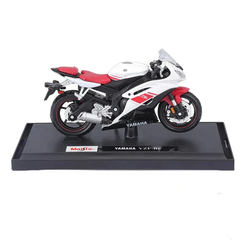 Hjemix | 1:18 Skala Yamaha R6 Legering Rulle Sportbike Figurer Diecasts Barn Leke Motorsykkel Racing Modell Replika Samlergave for Gutter