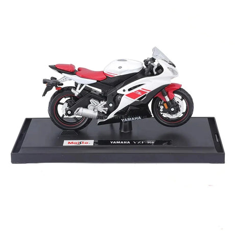 Hjemix | 1:18 Skala Yamaha R6 Legering Rulle Sportbike Figurer Diecasts Barn Leke Motorsykkel Racing Modell Replika Samlergave for Gutter