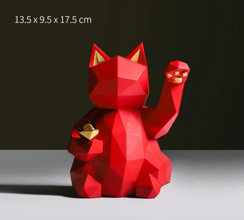 Hjemix | Nordisk Minimalisme Geometri Lykke Katt Statuer