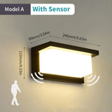 Hjemix | LED vegglampe med radar bevegelsessensor – 16W vanntett lys for innendørs og utendørs bruk, kaldt og varmt hvitt lys, AC85-265V