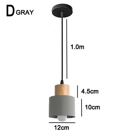 Hjemix | Nordisk LED Pendellamper Laget av Metall og Tre - Moderne Hengende Lamper for Spisestue og Kjøkken