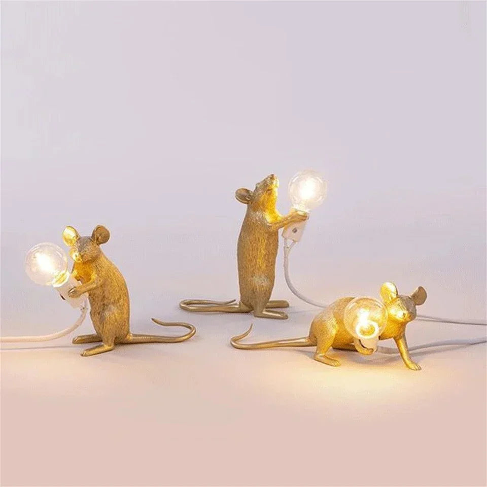 Hjemix | Moderne LED Dyre Bordlamper: Har resin, Katt, og Ekorn Nattlys